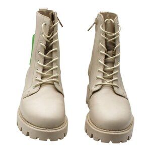 Sam Edelman Cream Lace-Up Ankle Booties